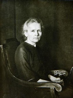 ★ DD : Disclaimerized Depiction ; ★   Marie Curie, neé Manya Sklodowska (1867--1934), was born in Warsaw. She immigrated to France in 1891 and studied at the Sorbonne. She worked with her husband, Pierre Curie (1859--1906), also a student and later professor at the Sorbonne, on magnetism and radioactivity. The Curies and French physicist Antoine Henri Becquerel (1852--1908) shared the 1903 Nobel Prize for Physics for their discovery of radioactivity. After her husband's death, Marie succeeded to his university chair. In 1911 she won a second Nobel, the prize for chemistry, for her work in isolating the elements polonium and radium. She died of leukemia, probably caused by extended exposure to radiation. This photograph of Curie is from the archives of the League of Nations. Factcheck Library of Congress
